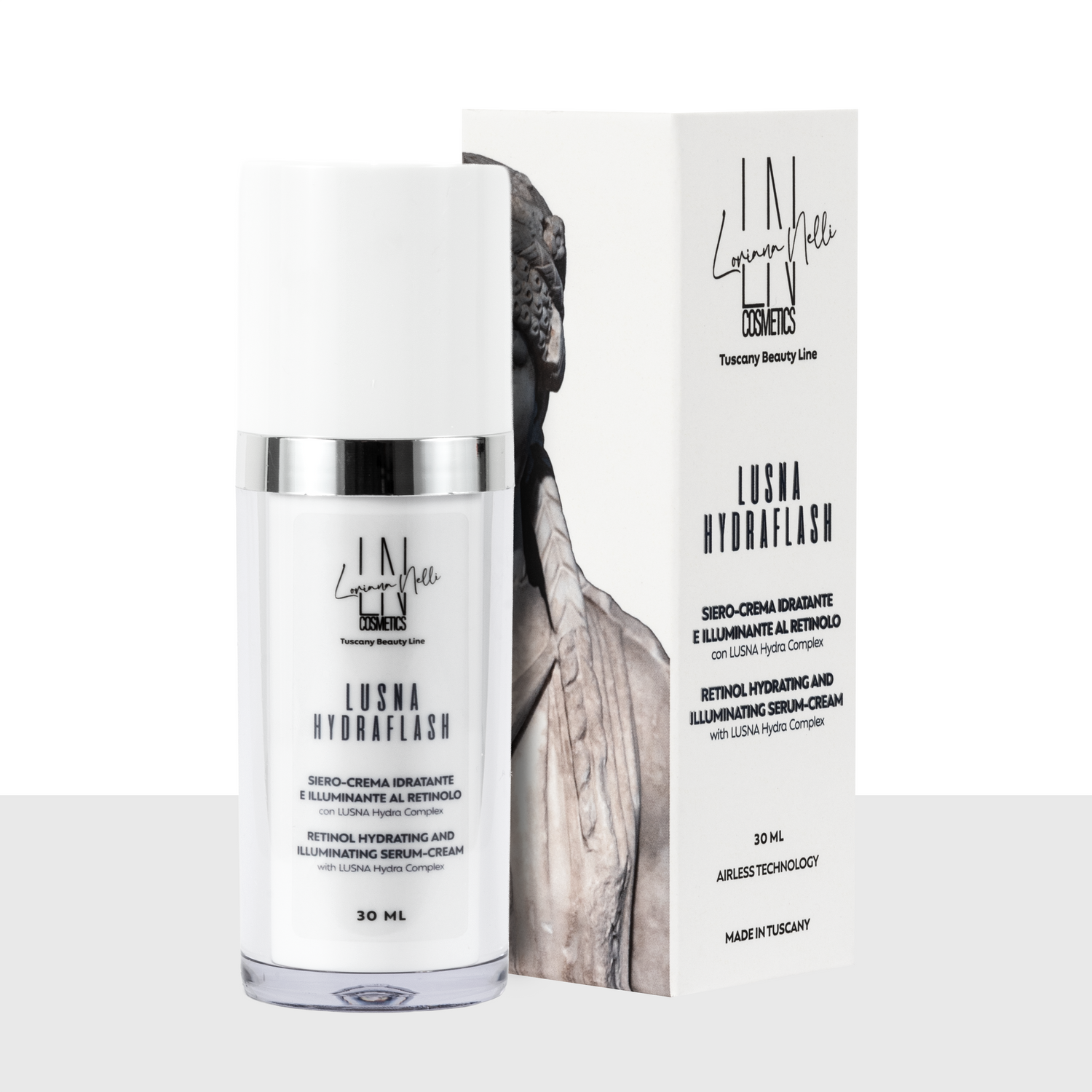 LUSNA HYDRA FLASH - Siero Crema Idratante e Illuminante al Retinolo